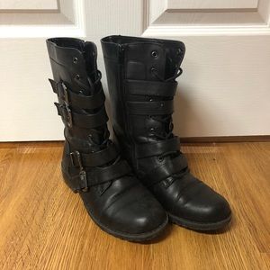 All black combat boots